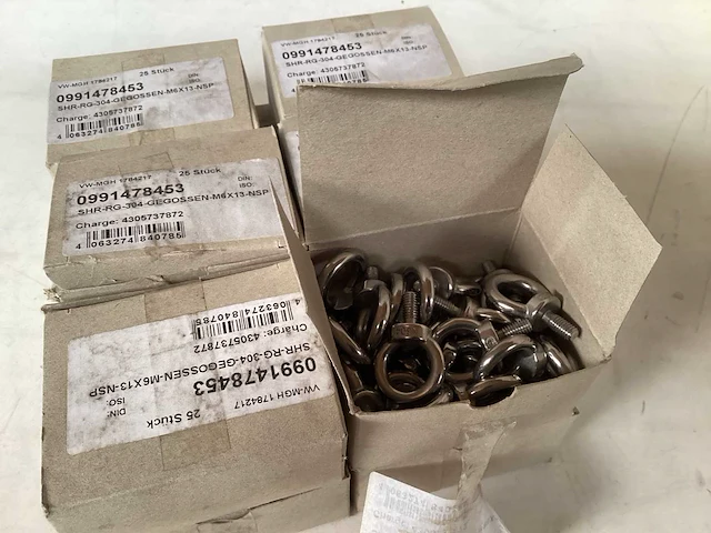 Rvs oogbout m6x13 (300x) - afbeelding 1 van  3