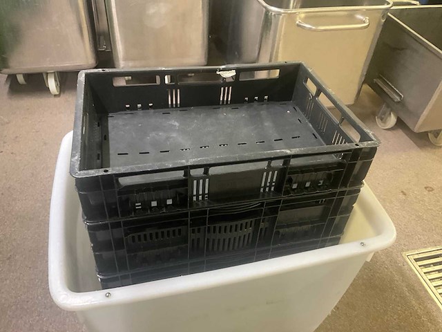 Rvs opzetstuk menger in verrijdbare pvc opslagbak en divers - afbeelding 4 van  6