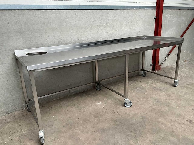 Rvs pizza preparatie werktafel - afbeelding 1 van  4