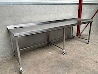 Rvs pizza preparatie werktafel - afbeelding 1 van  4