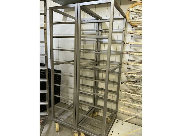 Rvs regaalwagen (2x) - afbeelding 1 van  3