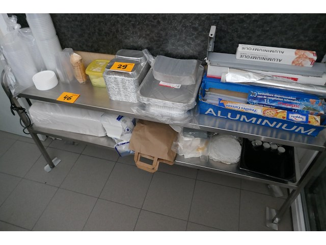 Rvs rek met 2 legborden - afbeelding 1 van  2