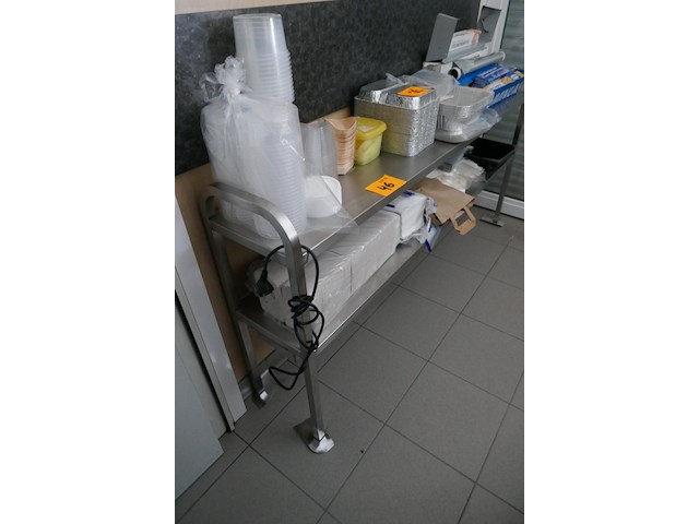 Rvs rek met 2 legborden - afbeelding 2 van  2