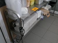 Rvs rek met 2 legborden - afbeelding 2 van  2