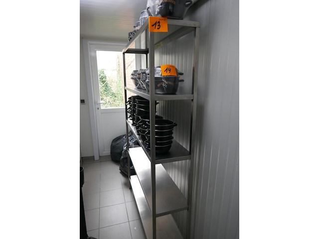 Rvs rek met 5 legborden - afbeelding 1 van  3