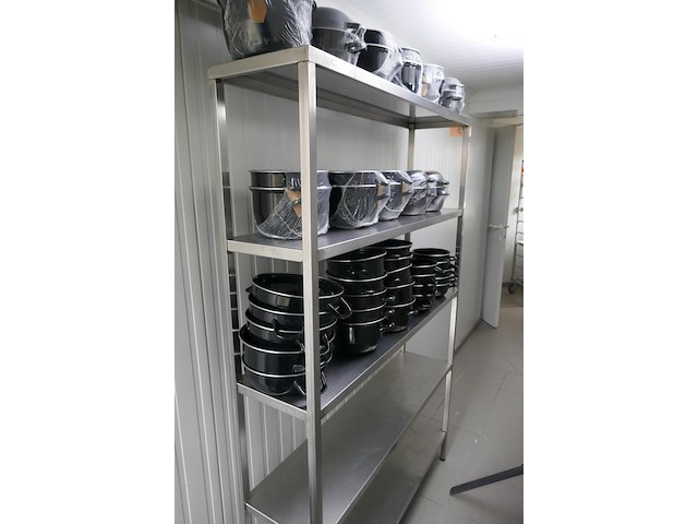 Rvs rek met 5 legborden - afbeelding 2 van  3