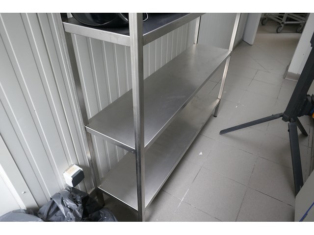 Rvs rek met 5 legborden - afbeelding 3 van  3