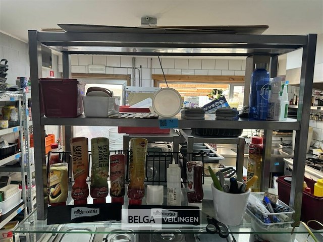 Rvs rek met inhoud - div sausen - afbeelding 1 van  7