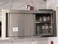 Rvs schuifkast, schabben en restinhoud