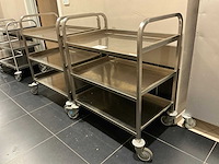 Rvs serveerwagen (2x) - afbeelding 1 van  3