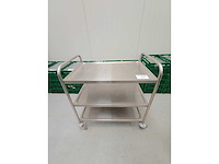 Rvs serveerwagen, 3 niveau's - afbeelding 1 van  2
