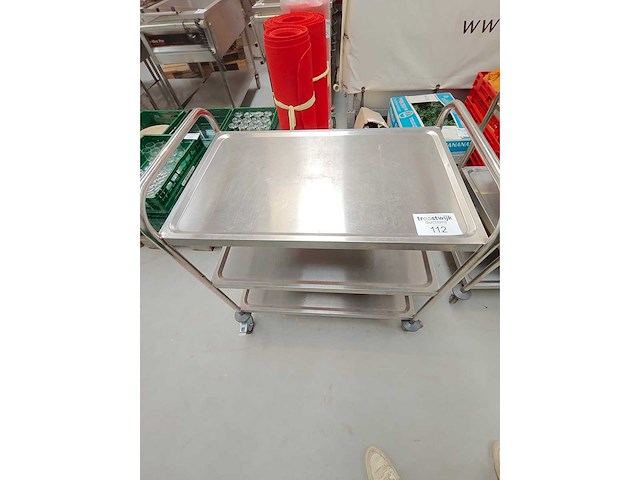 Rvs serveerwagen, 3 niveau's - afbeelding 2 van  4