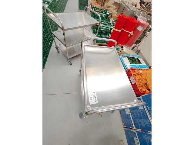 Rvs serveerwagen, 3 niveau's - afbeelding 4 van  4