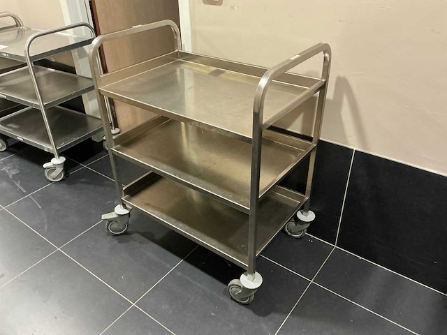 Rvs serveerwagen - afbeelding 1 van  2