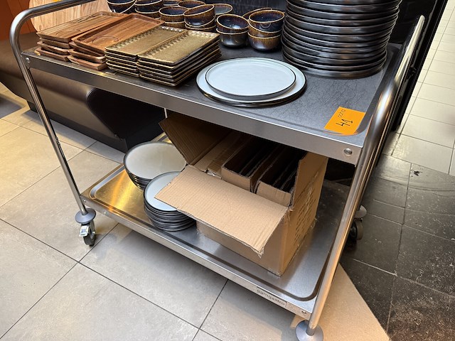 Rvs serveerwagen - afbeelding 1 van  3