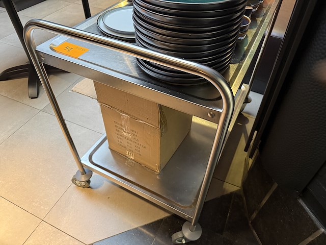 Rvs serveerwagen - afbeelding 2 van  3