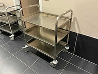 Rvs serveerwagen - afbeelding 1 van  3