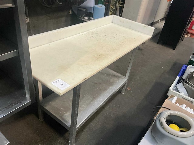Rvs snijtafel met polyethyleen blad - afbeelding 2 van  4