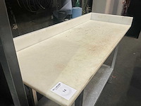Rvs snijtafel met polyethyleen blad - afbeelding 3 van  4