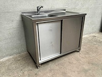 Rvs spoeltafel met boiler - afbeelding 1 van  6