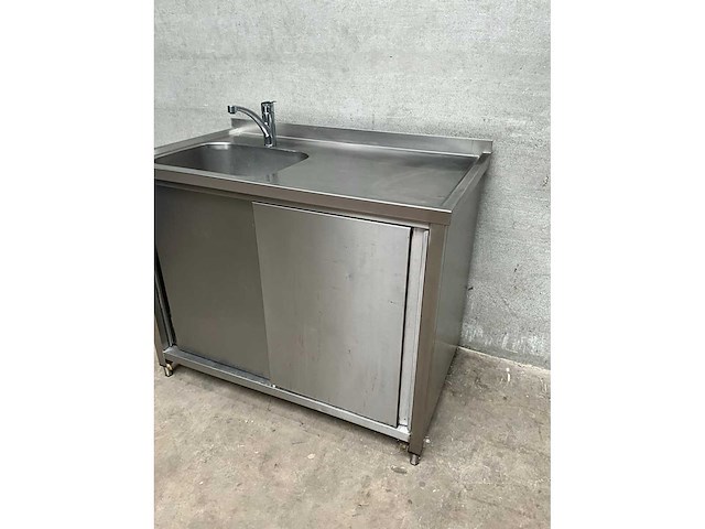 Rvs spoeltafel met boiler - afbeelding 3 van  6