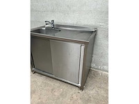 Rvs spoeltafel met boiler - afbeelding 3 van  6