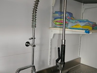 Rvs spoeltafel met dubbele uitgietbak - afbeelding 2 van  4