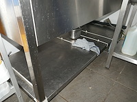 Rvs spoeltafel met dubbele uitgietbak - afbeelding 3 van  4