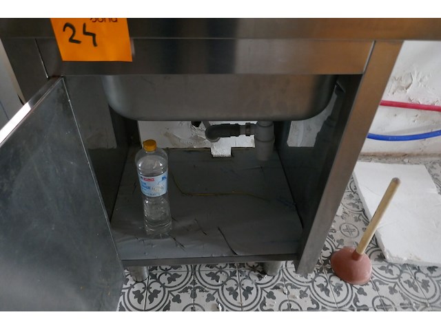 Rvs spoeltafel met opbergruimte - afbeelding 3 van  4