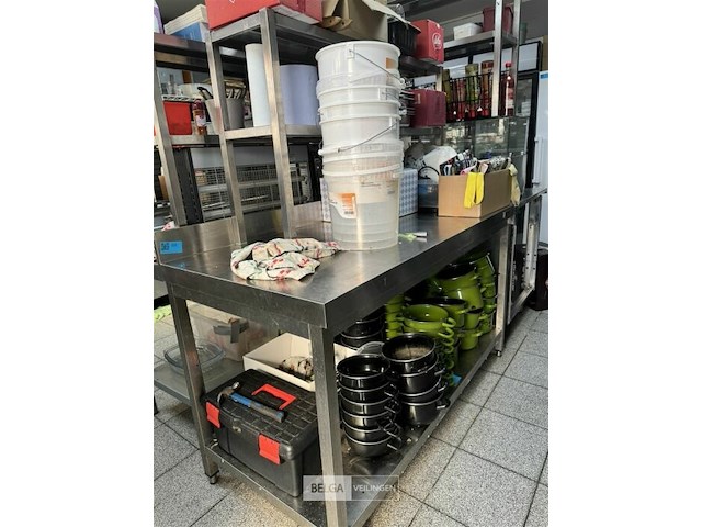 Rvs tafel + opzetstuk - afbeelding 1 van  6