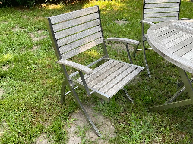 Rvs tuintafel met 4 stoelen - afbeelding 2 van  3