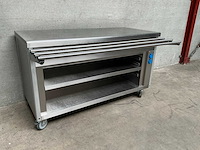 Rvs verrijdbare werktafel - afbeelding 1 van  4