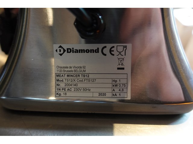 Rvs vleesmaler diamond - afbeelding 2 van  2