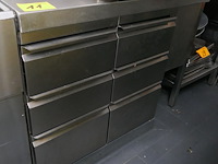 Rvs werkbank met 6 schuifladen