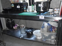 Rvs werktafel, diamond, met onderblad - afbeelding 1 van  1