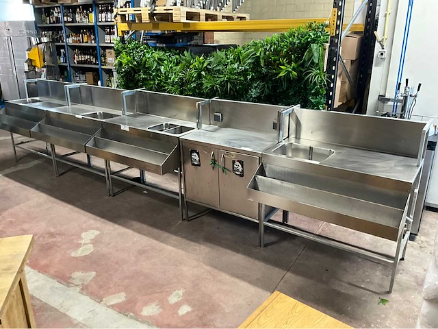 Rvs werktafel en spoeltafel (x5) - afbeelding 2 van  7