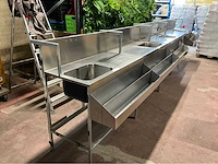 Rvs werktafel en spoeltafel (x5) - afbeelding 3 van  7