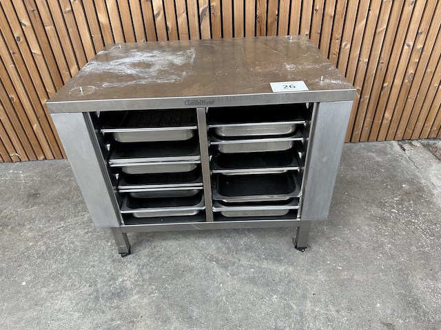 Rvs werktafel + inhoud - afbeelding 1 van  3