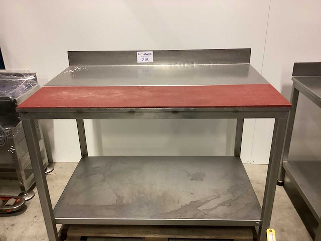 Rvs werktafel met 1/2 teflon rvs werktafel - afbeelding 1 van  2