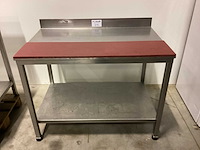 Rvs werktafel met 1/2 teflon rvs werktafel - afbeelding 1 van  2