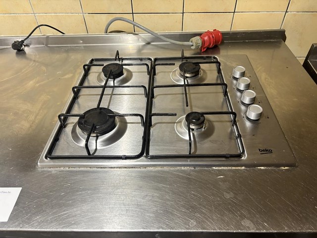 Rvs werktafel met 4 pits gasvuur - afbeelding 2 van  2