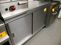 Rvs werktafel met bodemschap en 2 schuifdeuren