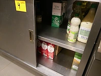 Rvs werktafel met bodemschap en 2 schuifdeuren - afbeelding 3 van  4