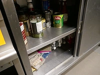 Rvs werktafel met bodemschap en 2 schuifdeuren - afbeelding 4 van  4