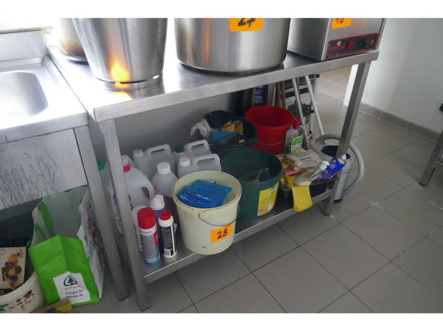 Rvs werktafel met bodemschap - afbeelding 1 van  2