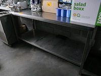Rvs werktafel met bodemschap - afbeelding 1 van  3