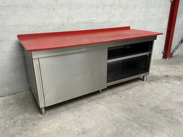 Rvs werktafel met kunststof snijblad - afbeelding 1 van  3