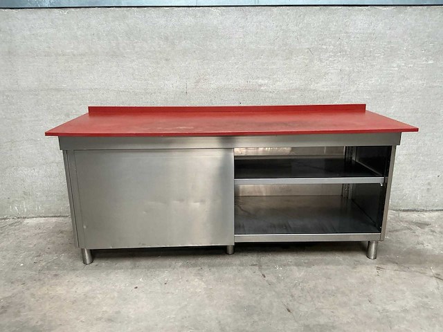 Rvs werktafel met kunststof snijblad - afbeelding 2 van  3