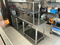 Rvs werktafel met opbouwrek