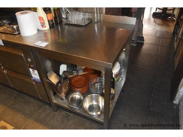 Rvs werktafel, met open onderblad - afbeelding 1 van  1